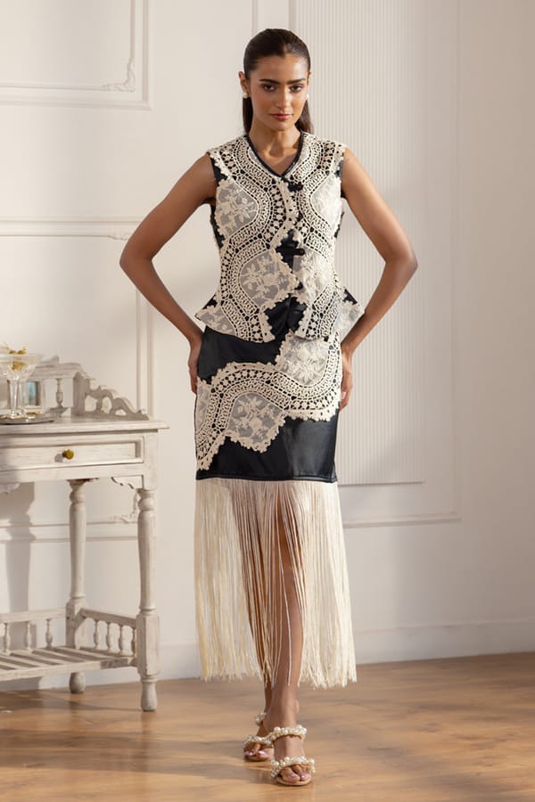 Mix of Lace and Fringe Skirt Set — BOHO-CHIC