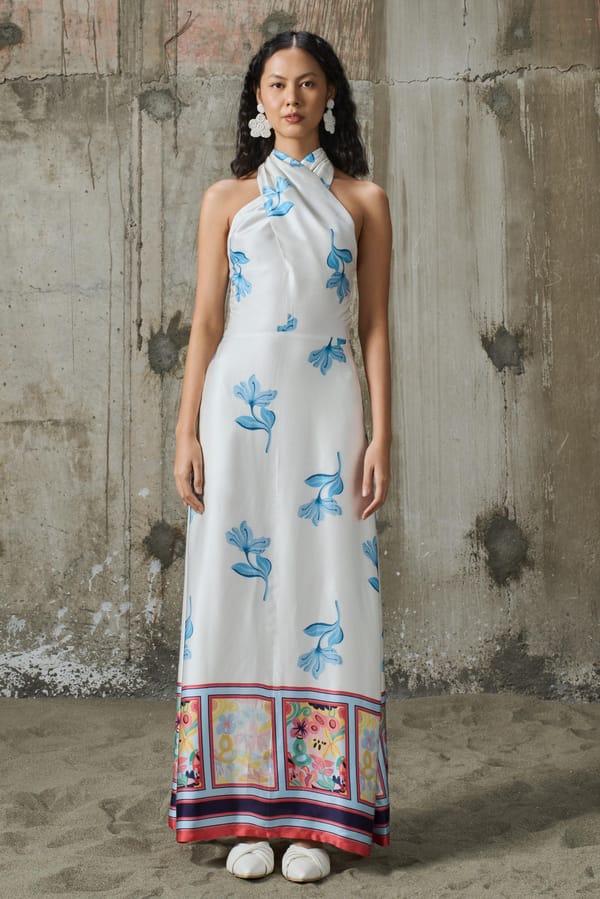 Blooming Edge Halter Neck Dress — Pocketful Of Cherrie
