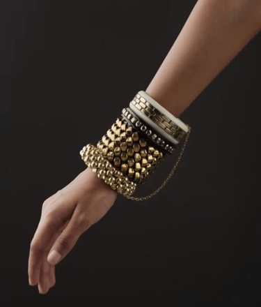 Big Gold With Black And Ivory Kada Set Of 4 — Ritika Sachdeva