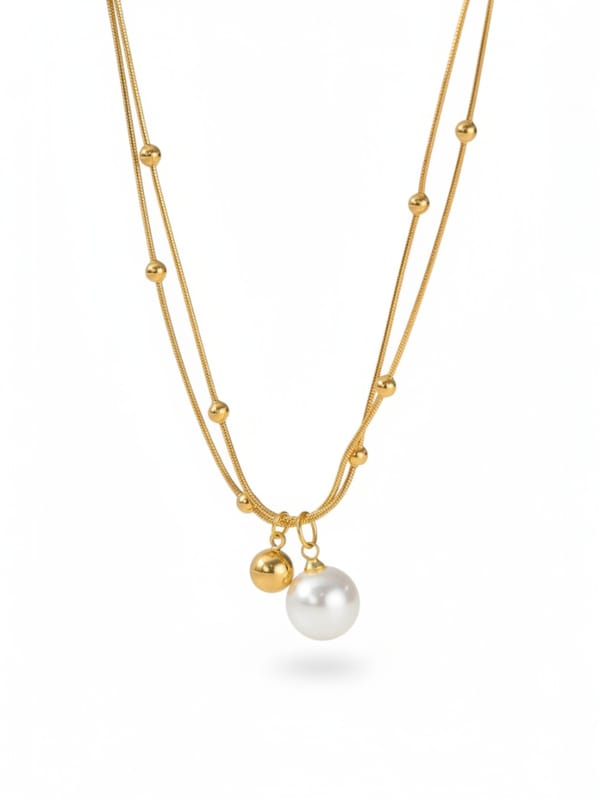 Round Beads Chain Pendant Necklace — Cao Jewellery