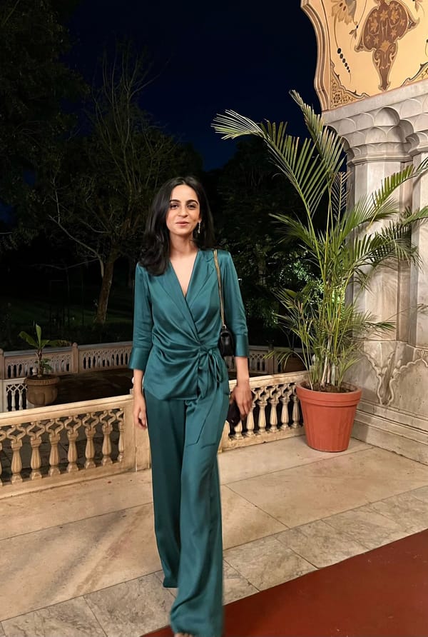 Bottle Green Modal Cotton Wrap Co-ord Set with Wide-Leg Pants — INCHING INDIA