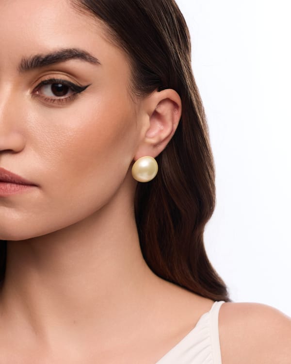 20MM PEARL STUDS - GOLDEN — Anaash