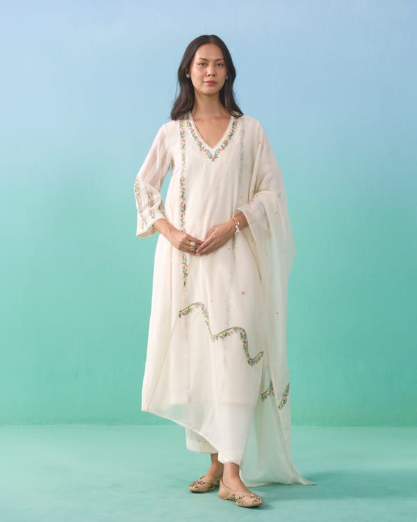 Firdaus Mul Chanderi Dupatta — NIRVAIR CLOTHING