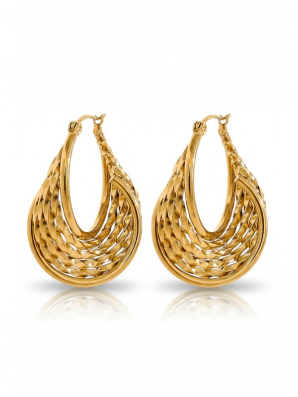 Twisted Hollow Hoop Earrings — Cao Jewellery