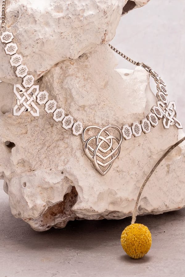 Hexagone Neckpiece Silver — GAURISH BESPOKE JEWELLERY