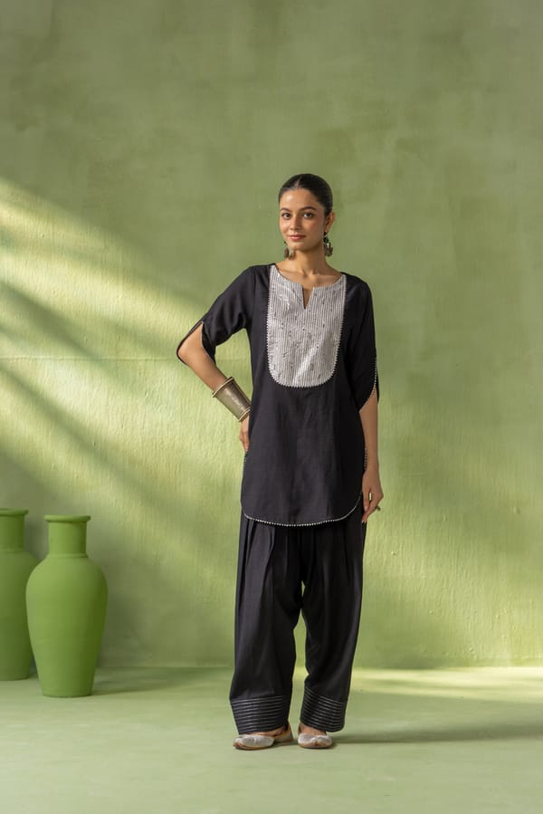 Mehr Kurta Farshi Set Silver Rain — Eko Clothing