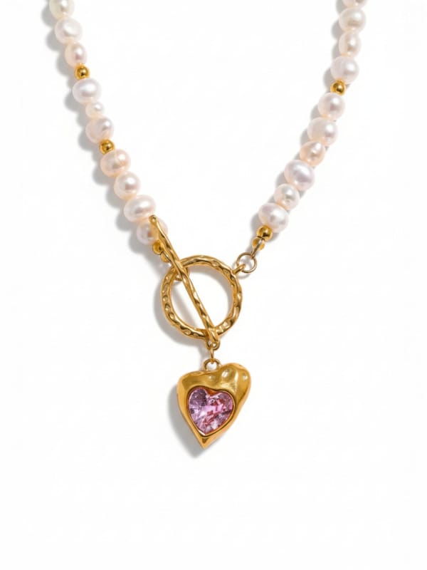 Natural Freshwater Pearl Heart Pendant Necklace — Cao Jewellery