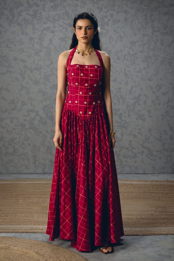 Akari dress- MAROON — Paulmi and Harsh