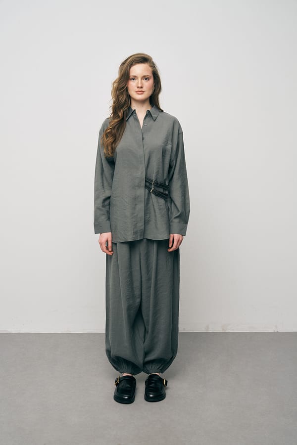 Grey Shirt and Balloon Pants Co-ord Set — THE LUXURY DRESSING