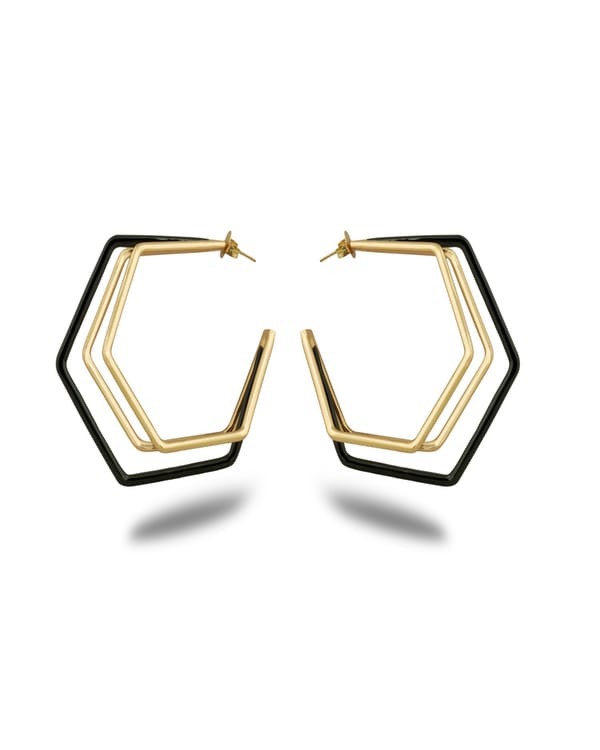 Xl Trio Enamel Gold Hoops — Varnika Arora