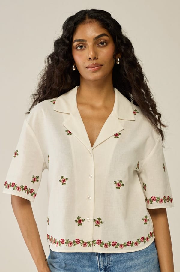 Embroidered Crop Shirt — Move About Effortlessly