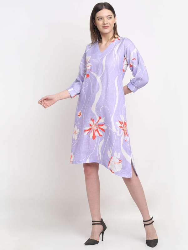 Wave Print Hemp Tunic — EWOKE STUDIO