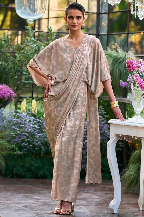 Sari Drape Kaftan Gown — Dash and Dot