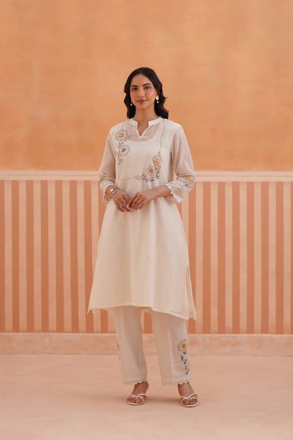 Tunic set with Floral Embroidery — Omi Clothing