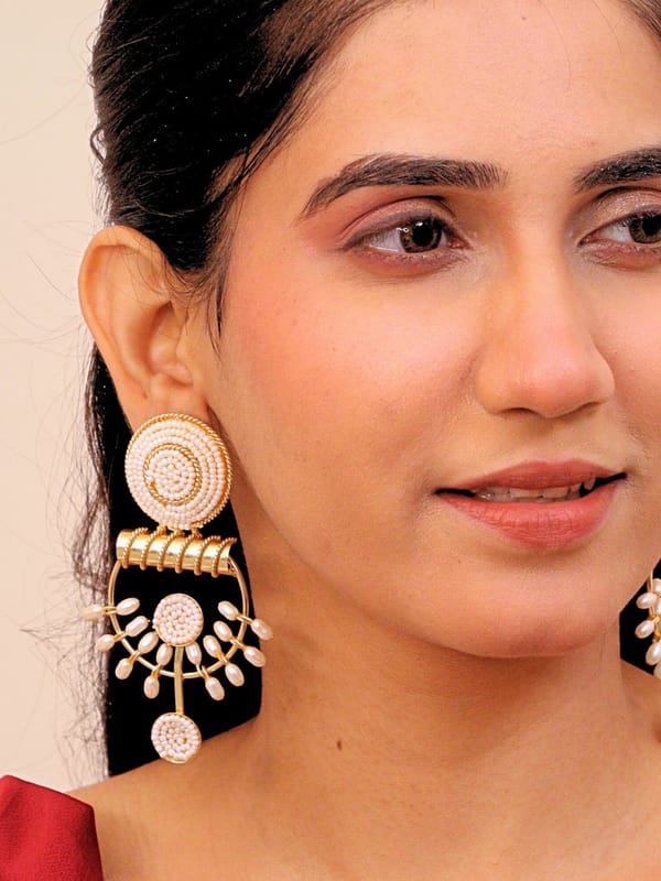 Mehrum Brass Earrings for Women 18K Gold Plated — Viana Jewels