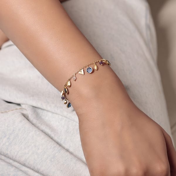 String Bracelets with gems and beads | Blue Topaz — Aura Fine Jewellery