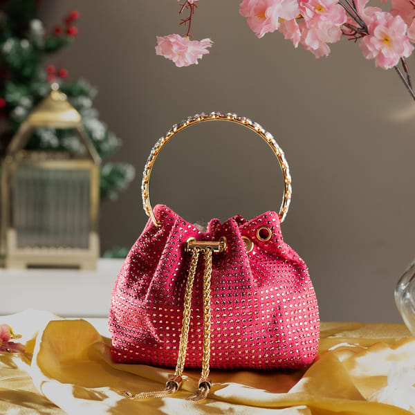 Velvet Verve Crystal Bucket Pink — Be Chic