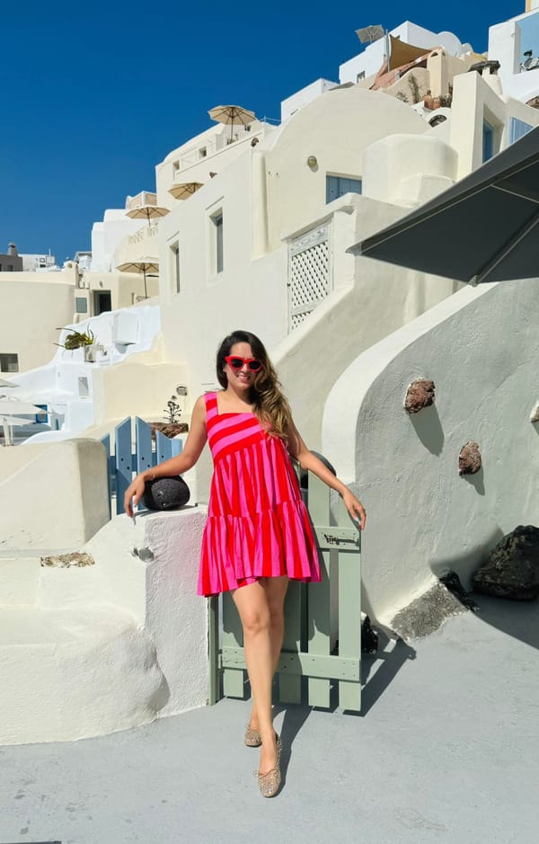 Pink & Red Striped Helen Dress — SHOP MIOWW