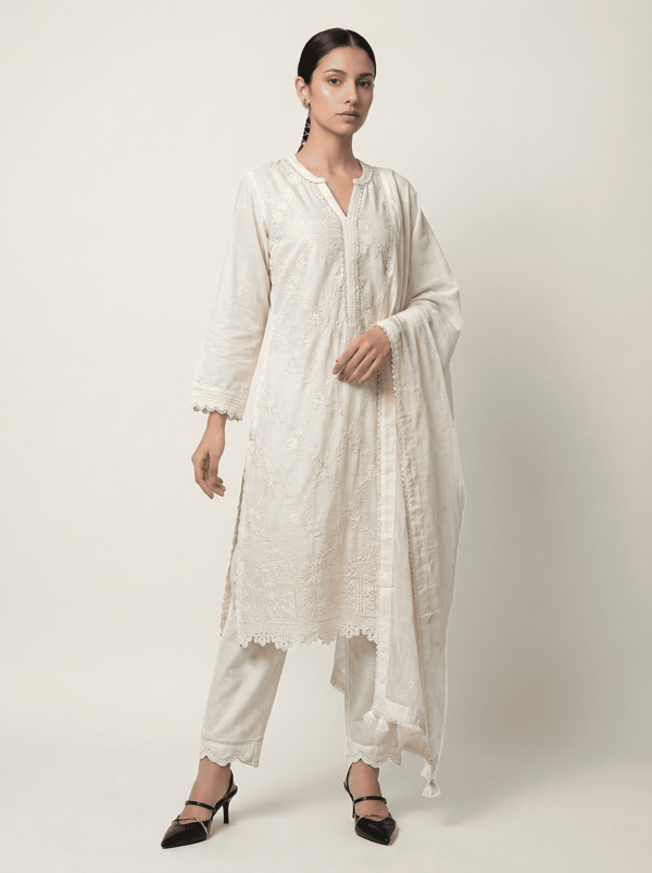 Saumyaa Kurta Set - White — SAUNDH