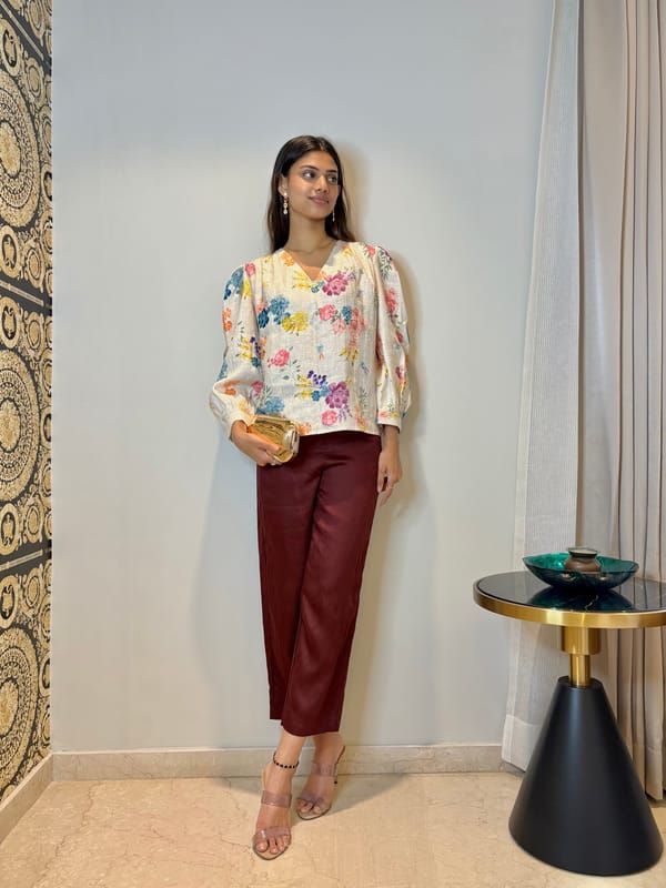 Petal Pop V-Neck Top — EWOKE STUDIO