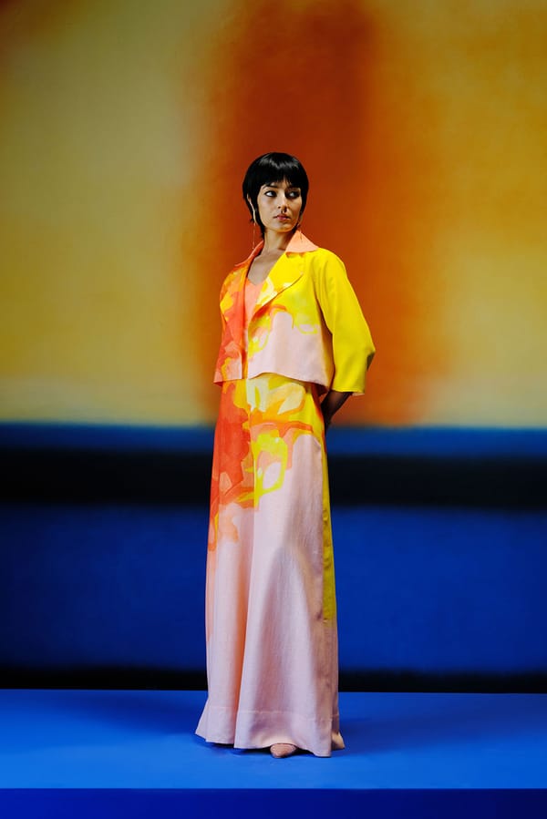 Diffuse Bright Orange & Yellow Jumpsuit — CLOS