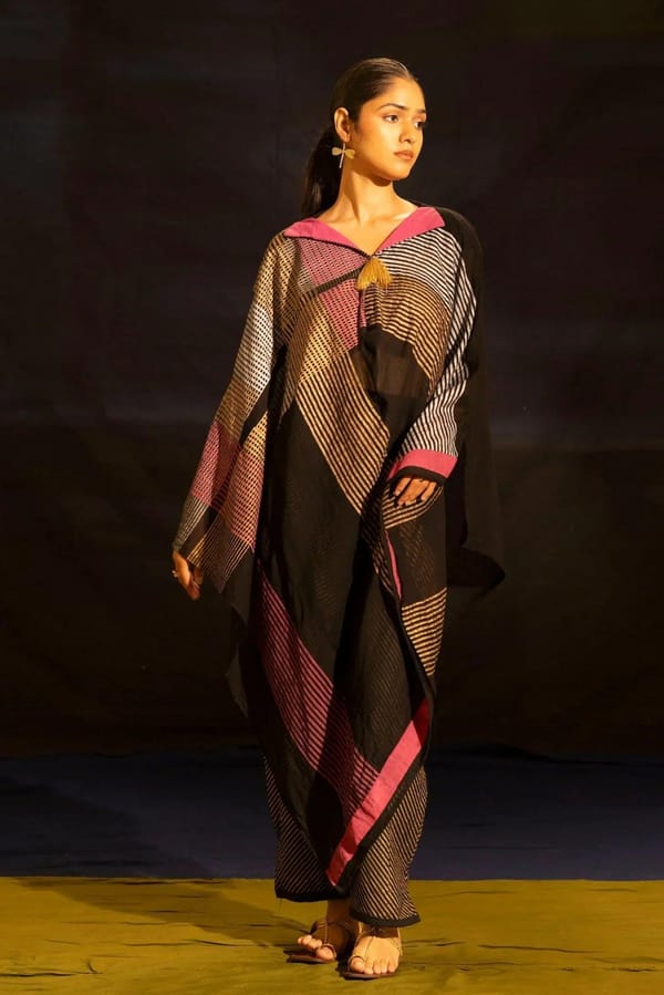 Illume Noir Pink Black Kaftan with Slip — Banana Labs