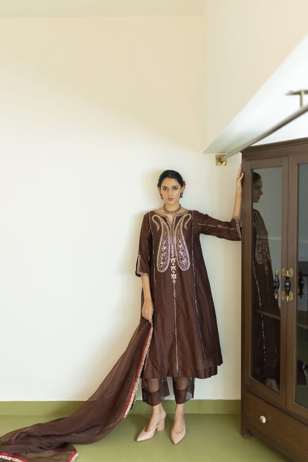 Dhaaraa Paisely Kurta and Sheer Pants Set — Silai studio