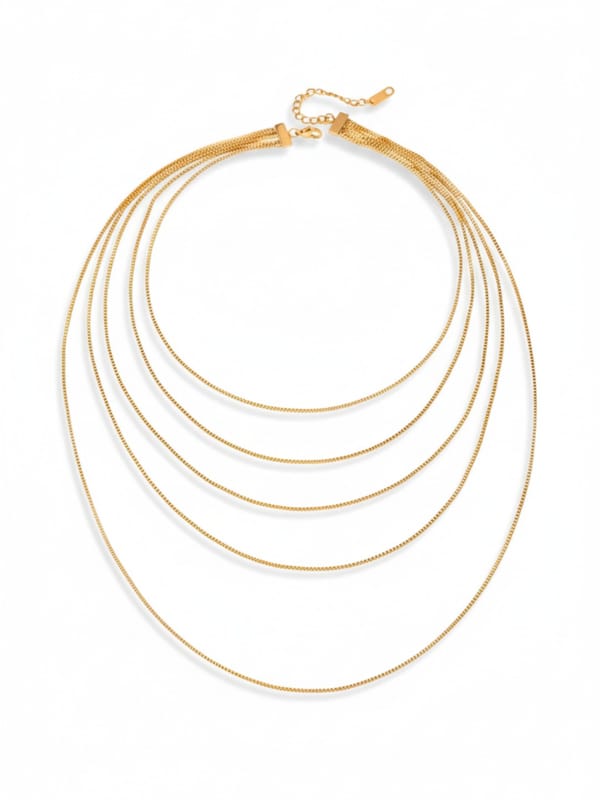 Multi Layer Box Chain Necklace — Cao Jewellery