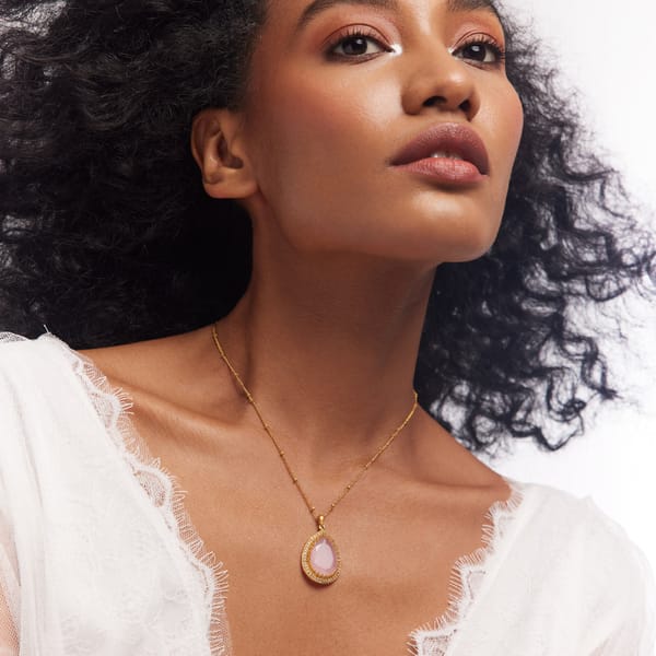 Gulmohar Dusty Pink Drops Necklace — Aulerth