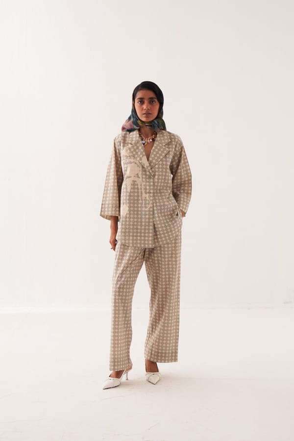 Multicolor Geometric Applique Anti-Fit Jacket Shirt — Ofrida