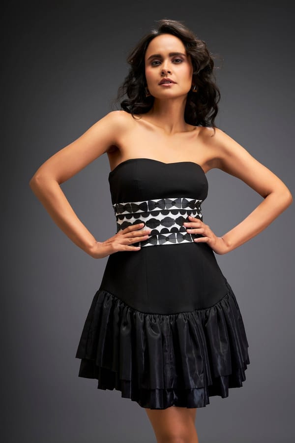 Tube Dress With Corset Detailing Belt — Deepika Arora