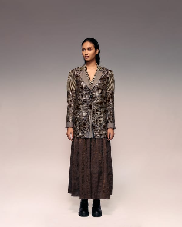 Munga Silk Patch Blazer — Kritika Murarka