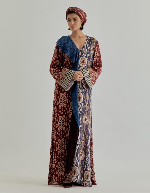 Multicolor Jaspe Long Kaftan — Kavita Bhartia