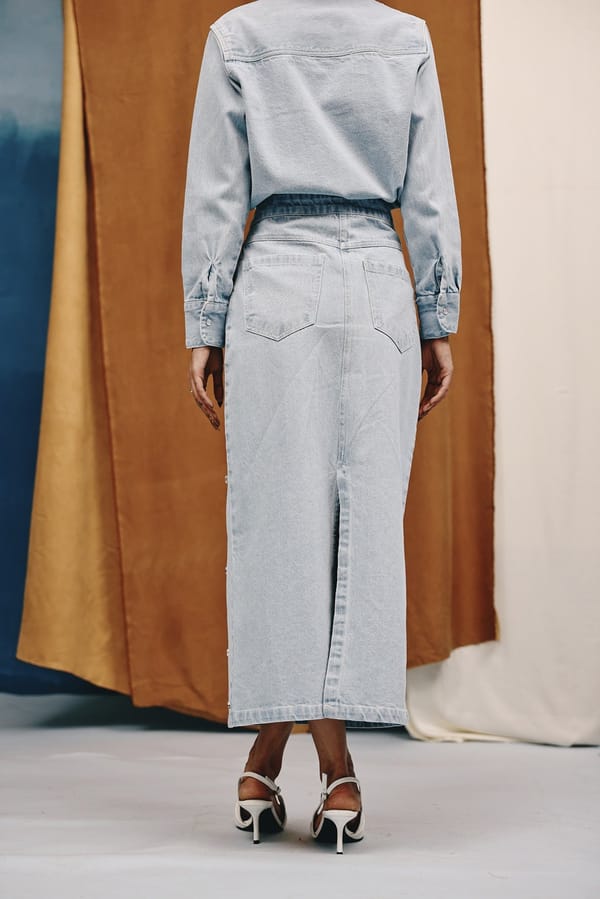Lumen Studded Denim Skirt — quietBOLD