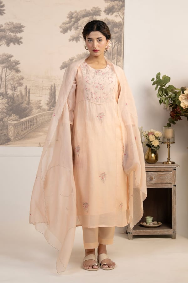 Ivory Pink Victorian Suit Set — Tatwa Designs