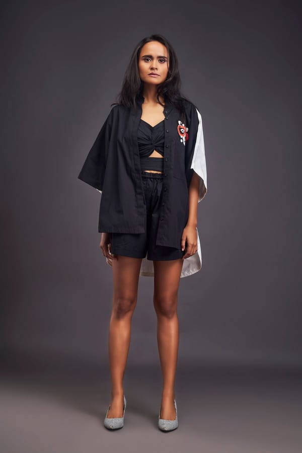 Oversized Co-ord Set With Patchwork Detailing — Deepika Arora
