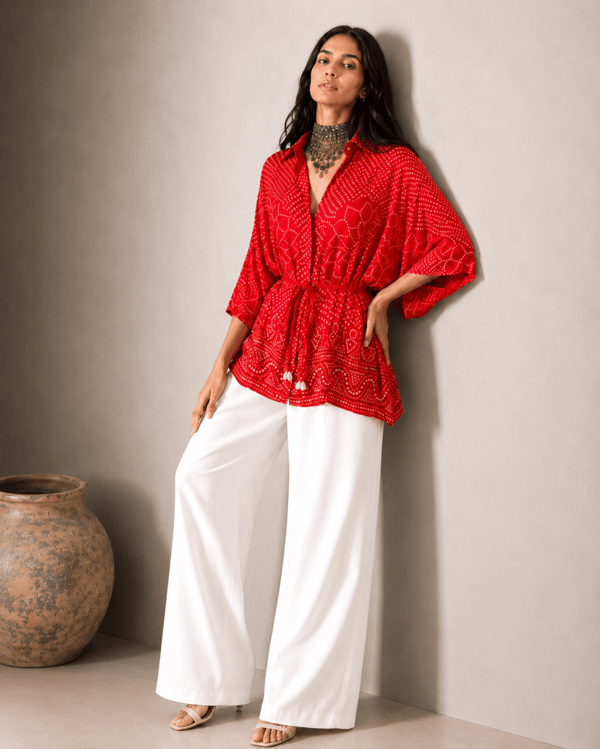 Mixology Bandhej Kimono Shirt — Mayura Kumar