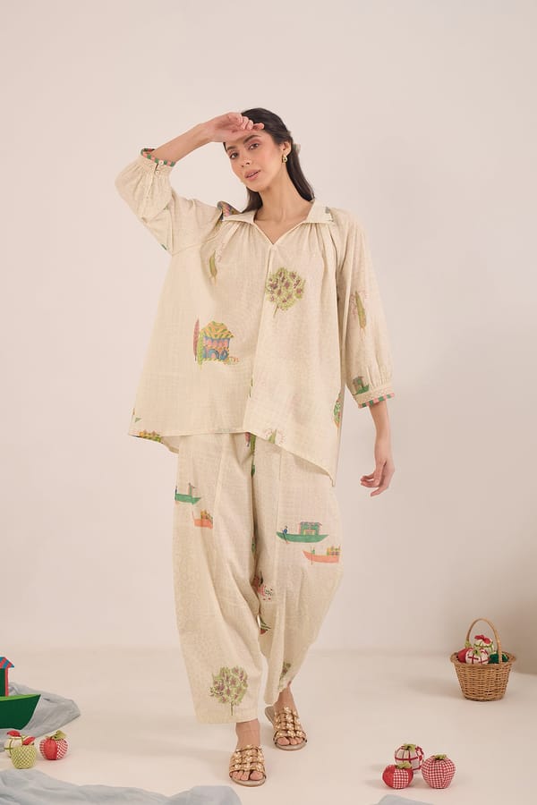 GULPOSH RAGLAN BOAT PANT COORD SET — SHIVANI BHARGAVA