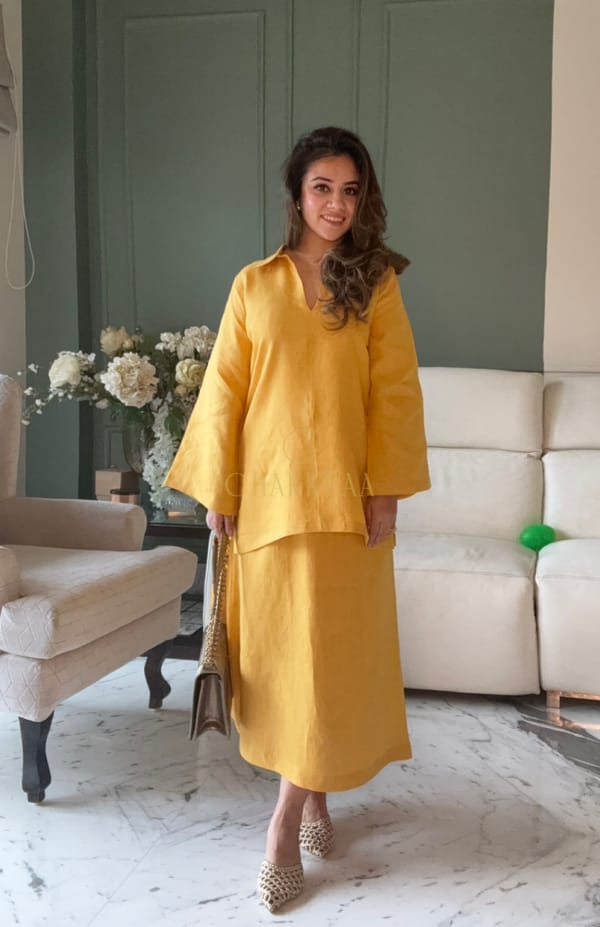 Golden Hour Linen Skirt Co-ord Set — Chakkraa