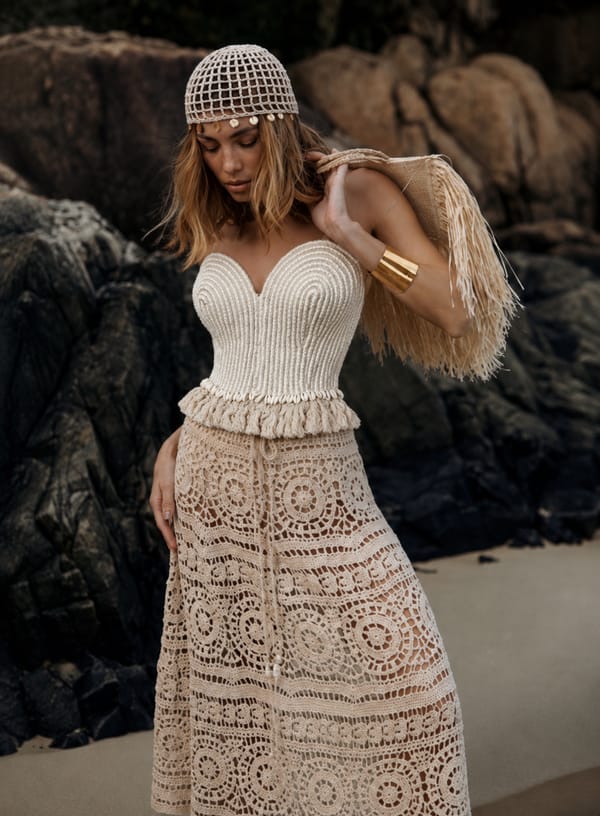 Ellison Macrame Corset Top with Crochet choker — NIDZIGN