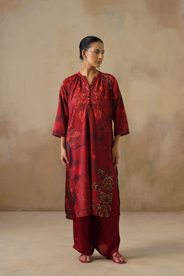 The Crimson Tapestry Kurta — IERA
