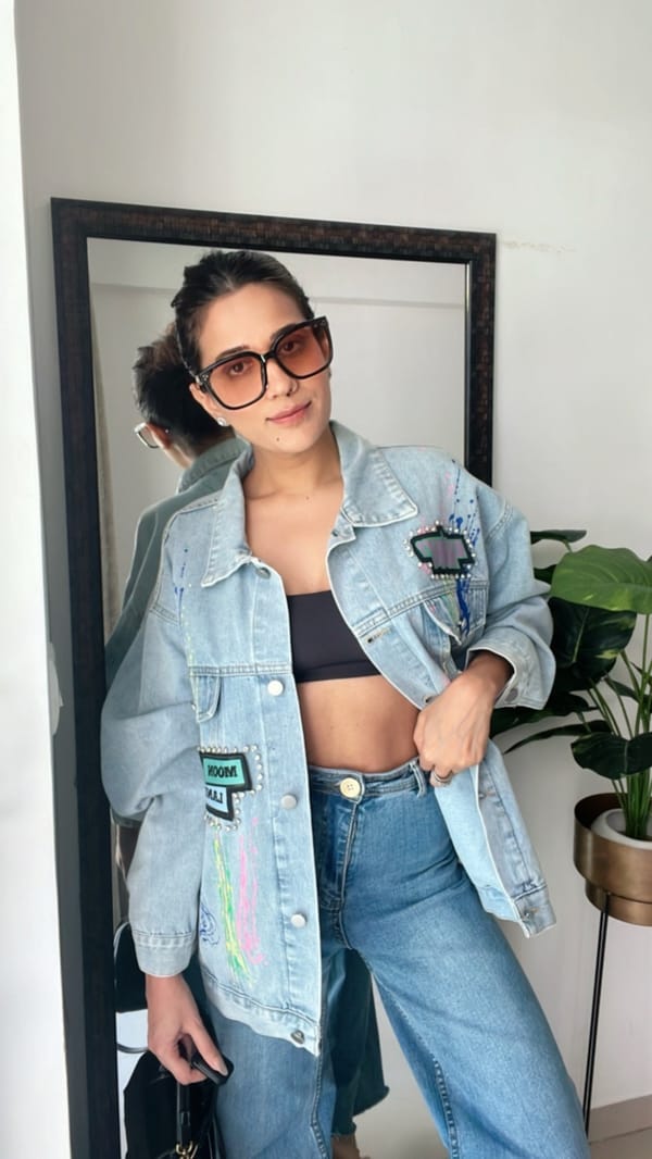 Painted Color Pop Denim Fall Jacket — CLOSET AFFAIR