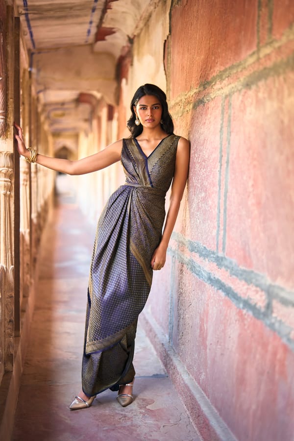 Benares Brocade Sari Gown — Dash and Dot