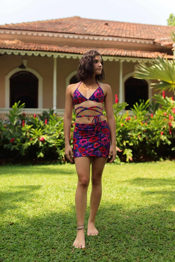 Coverall Swim Skirt - Oriental Poppy — IZSI