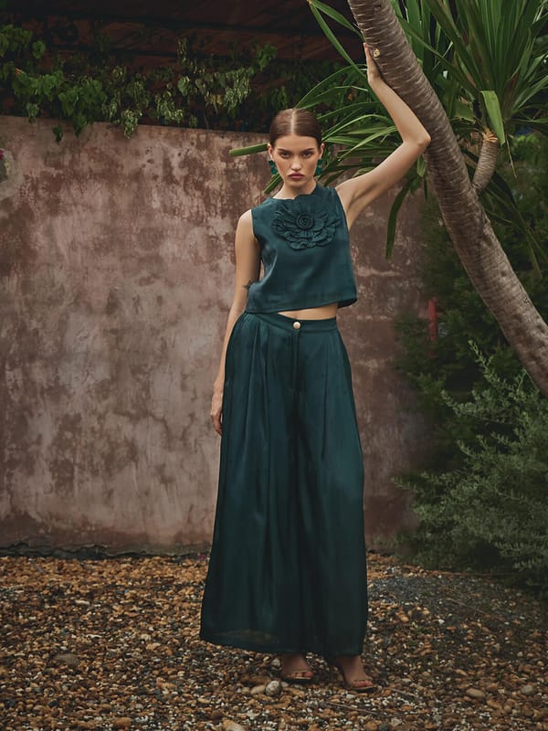 Diana Organza Applique Floral Top — HOUSE OF FETT