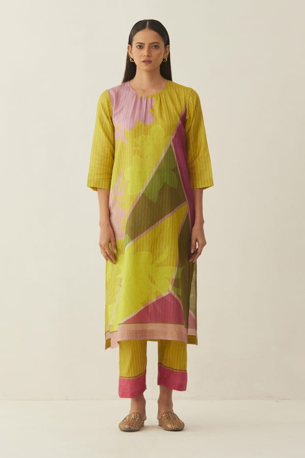 Multicolour Grid Floral Co-ord Set — SHIVANI BHARGAVA