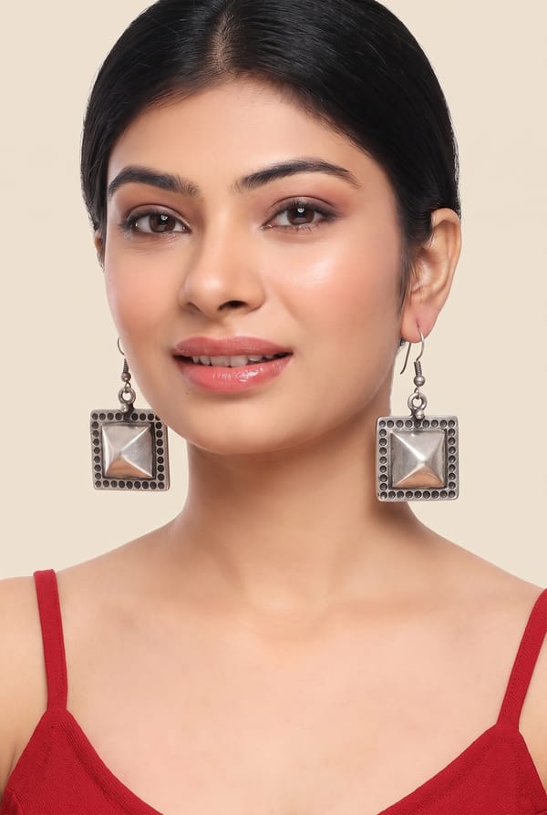 Kailash Pyramid Square Drop Earrings — Thingalicious