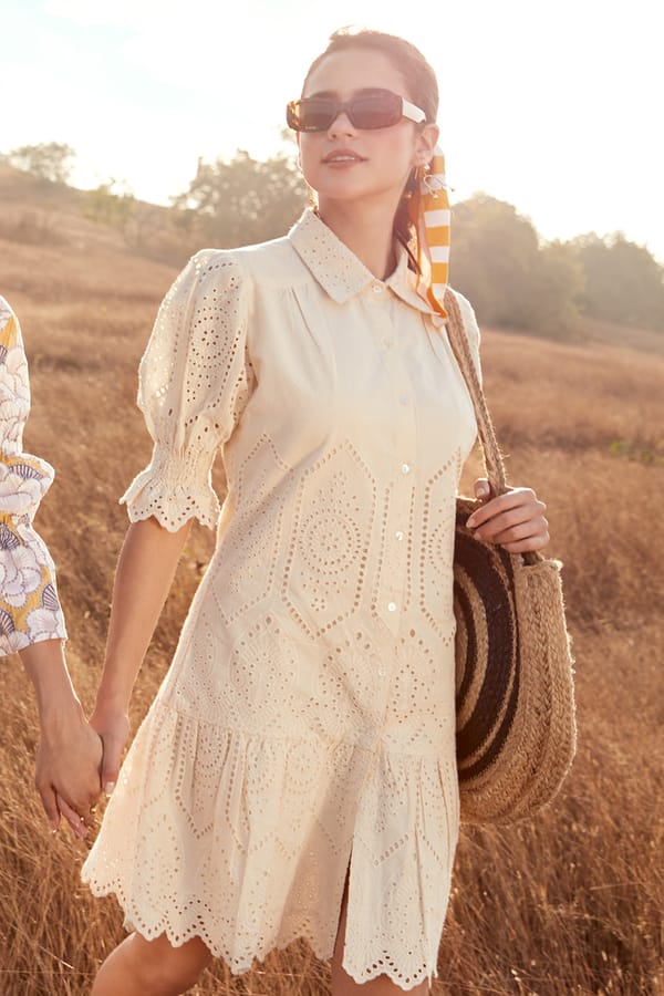 Classic Broderie Shirt Dress — BOHO-CHIC