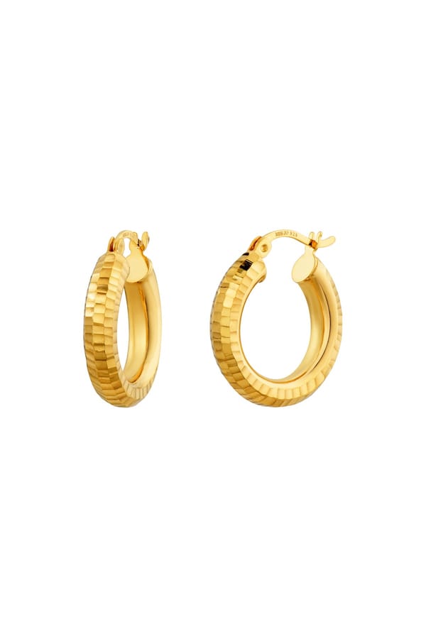 Textured Chunky Small Hoop Earrings — Miss Jo