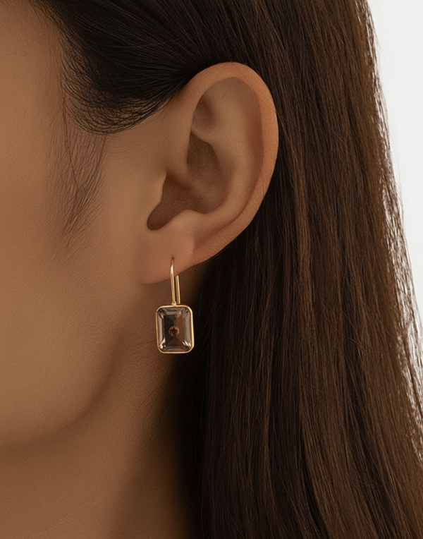 Gizelle Smoky Quartz Earrings — Swirl